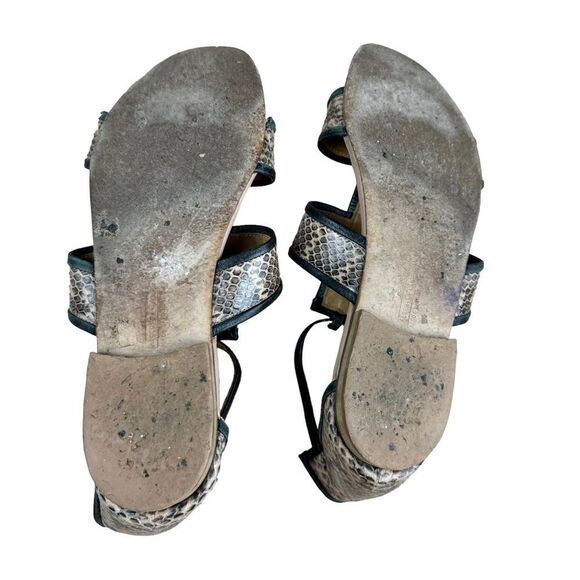 Alberto Fermani Snake Print Leather Strap Sandals - Picture 10 of 10